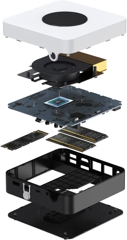 Неттоп Chuwi LarkBox X i3 1220P (1.5) 8Gb SSD256Gb UHDG Windows 11 Pro GbitEth WiFi BT 90W черный/белый