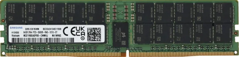 Samsung DDR5  64GB RDIMM 5600 Mbps (2Rx4) ECC Reg 1.1V (M321R8GA0EB0-CWM) 1 year, OEM