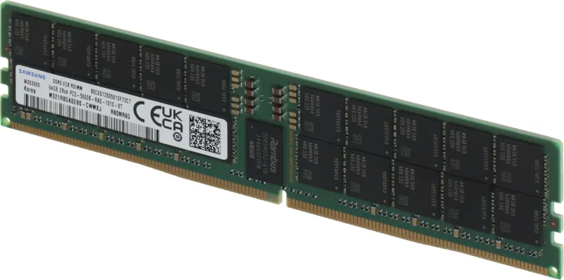 Samsung DDR5  64GB RDIMM 5600 Mbps (2Rx4) ECC Reg 1.1V (M321R8GA0EB0-CWM) 1 year, OEM