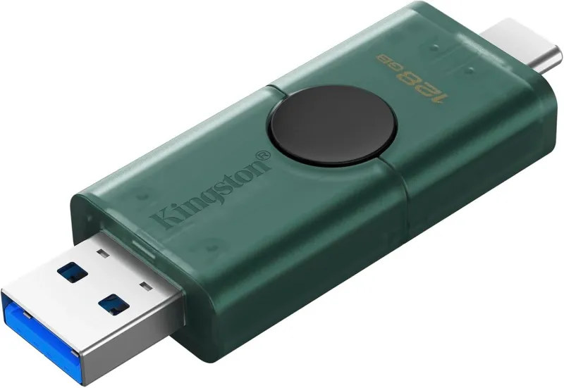 Флеш Диск Kingston 128GB DataTraveler Duo G2 DTDEG2/128GB USB3.0 зеленый/черный