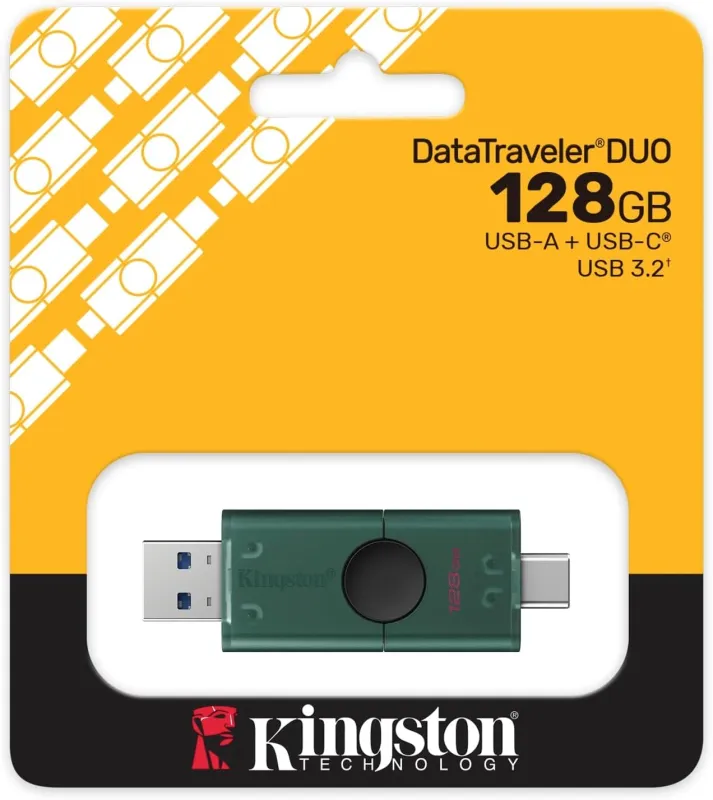 Флеш Диск Kingston 128GB DataTraveler Duo G2 DTDEG2/128GB USB3.0 зеленый/черный