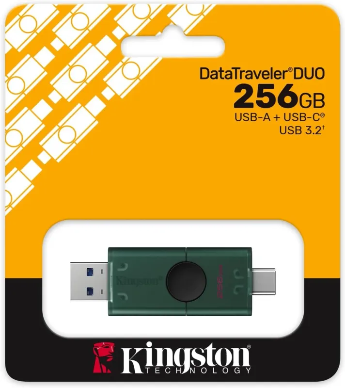 Флеш Диск Kingston 256GB DataTraveler Duo G2 DTDEG2/256GB USB3.0 зеленый/черный