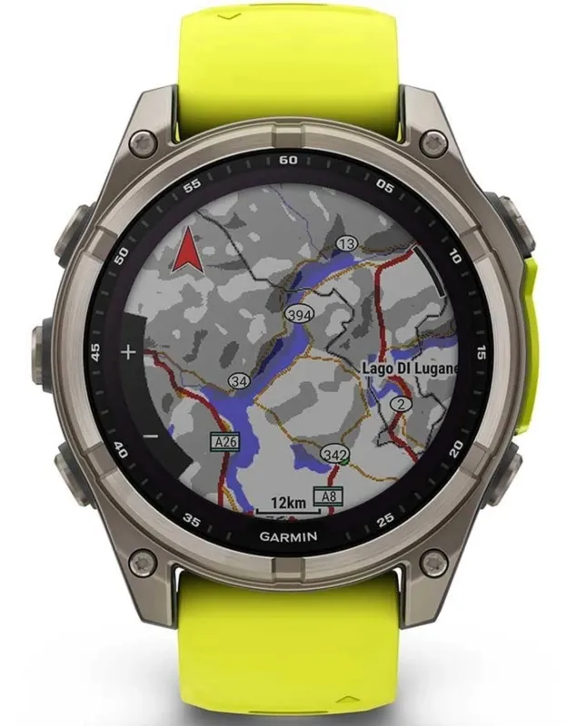 Смарт-часы Garmin Fenix 8 47мм 1.3" AMOLED корп.серебристый рем.желтый (010-02906-21)