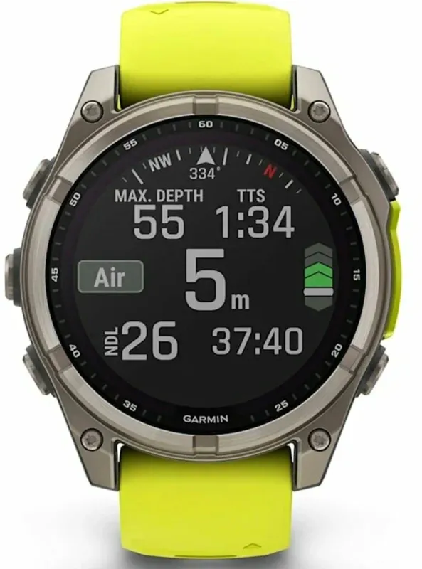 Смарт-часы Garmin Fenix 8 47мм 1.3" AMOLED корп.серебристый рем.желтый (010-02906-21)