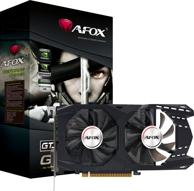 Видеокарта Afox PCI-E 3.0 2107971 NVIDIA GeForce GTX 1050TI 4Gb 128bit GDDR5 1291/7000 DVIx1 HDMIx1 DPx1 HDCP Ret