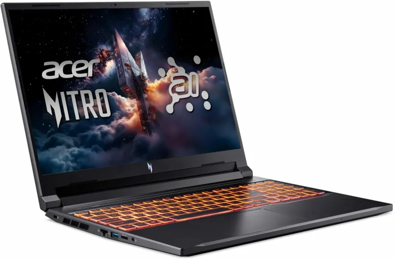 Ноутбук Acer Nitro V 16 ANV16-42-R309 Ryzen 5 240 16Gb SSD512Gb NVIDIA GeForce RTX5050 8Gb 16" IPS WQXGA (2560x1600) Windows 11 Home Multi Language black WiFi BT Cam (NH.U2NAA.001)