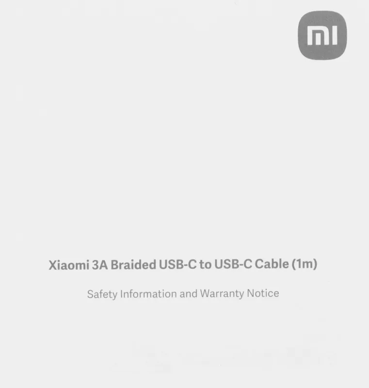 Кабель Xiaomi 3A Braided USB-C to USB-C Cable (1m) (BHR0878GL)