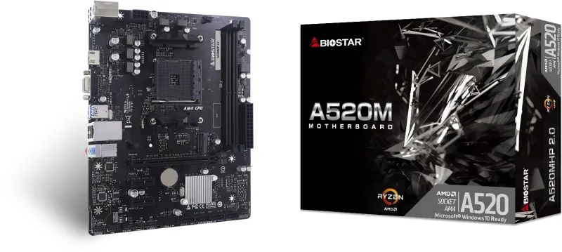 Материнская плата Biostar A520MHP 2.0 Soc-AM4 AMD A520 2xDDR4 mATX AC`97 8ch(7.1) GbLAN RAID+VGA+HDMI
