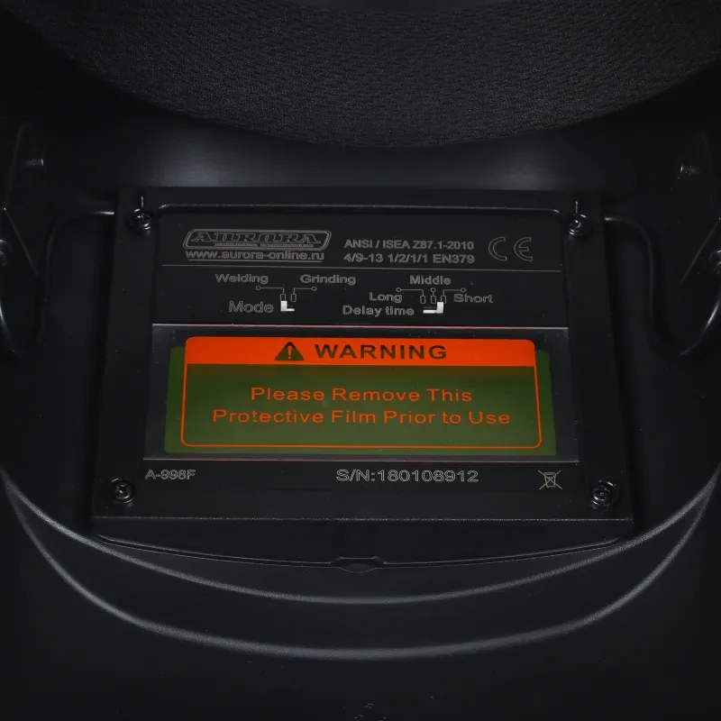 Маска сварщика Aurora A998F(9-13DIN) BLACK COSMO филь.:хамел. кл.:1/2/1/1 см.экр.95x36мм черный (11258)