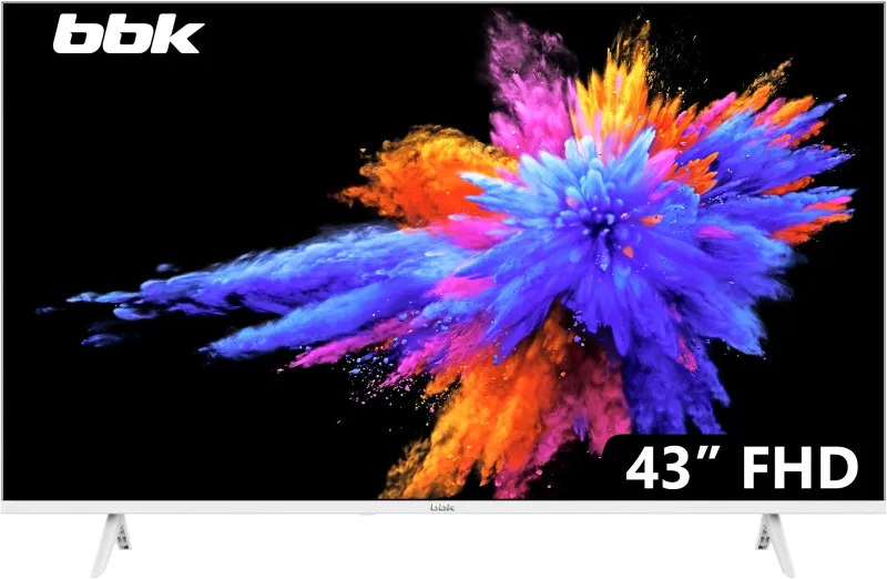 Телевизор LED BBK 42.5" 43LEM-1054/FTS2C (W) белый FULL HD 60Hz DVB-T2 DVB-C DVB-S2 USB (RUS)
