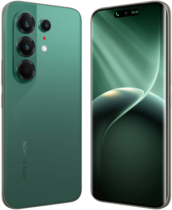 Смартфон Tecno Camon 50 Ultra 5G 256Gb 8Gb зеленый моноблок 3G 4G 6.78" 1208x2644 Android 16 50Mpix 802.11 a/b/g/n/ac NFC GPS GSM900/1800 GSM1900 Protect