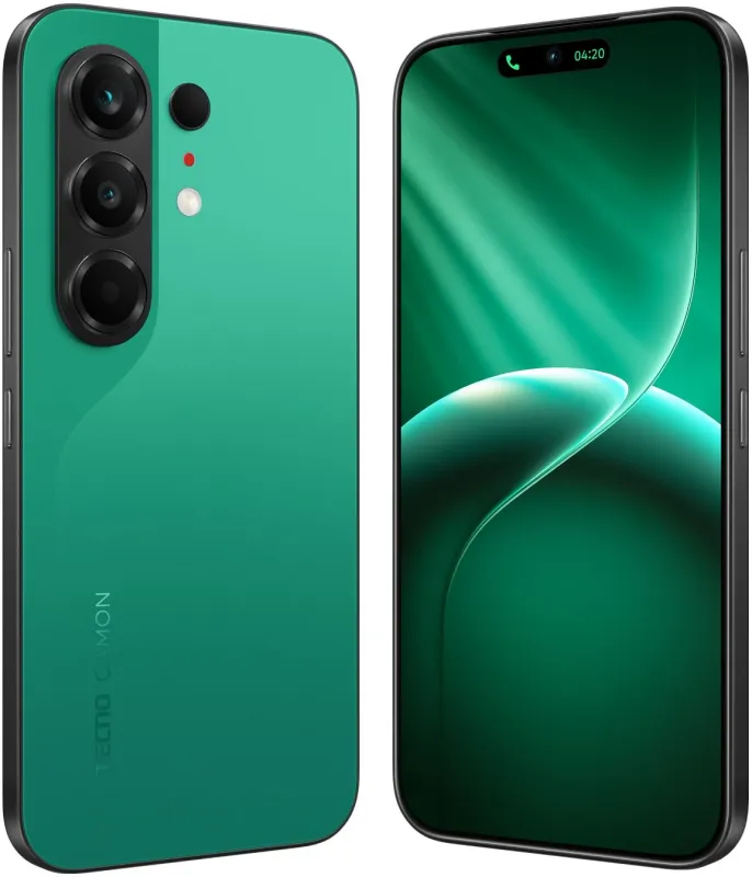 Смартфон Tecno Camon 50 256Gb 12Gb хвойный зеленый моноблок 3G 4G 6.78" 1208x2644 Android 16 50Mpix 802.11 a/b/g/n/ac NFC GPS GSM900/1800 GSM1900 Protect