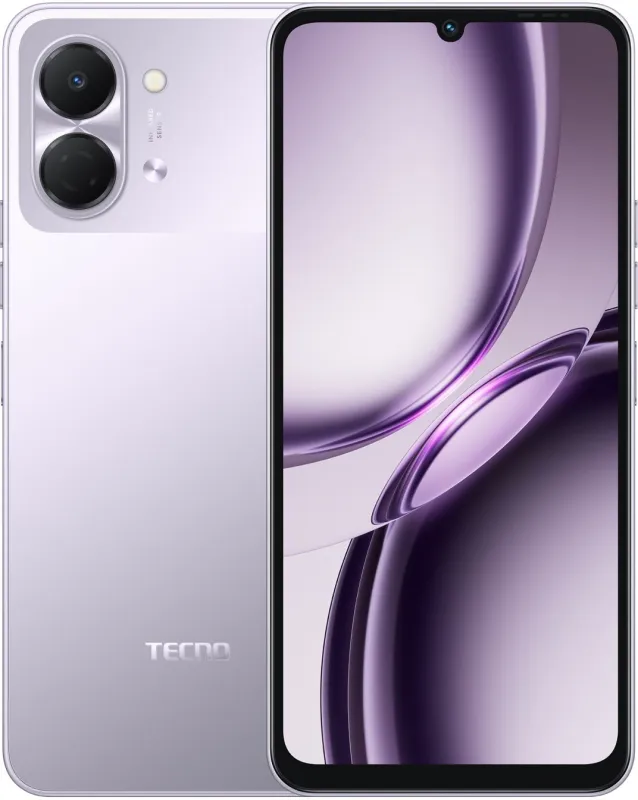Смартфон Tecno Spark Go 3 64Gb 4Gb фиолетовый моноблок 3G 4G 2Sim (KN3 64+4 AURORA PURPLE)