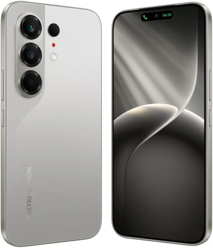 Смартфон Tecno Camon 50 256Gb 12Gb титан моноблок 3G 4G 2Sim 6.78" 1208x2644 Android 16 50Mpix 802.11 a/b/g/n/ac NFC GPS GSM900/1800 GSM1900 Protect FM