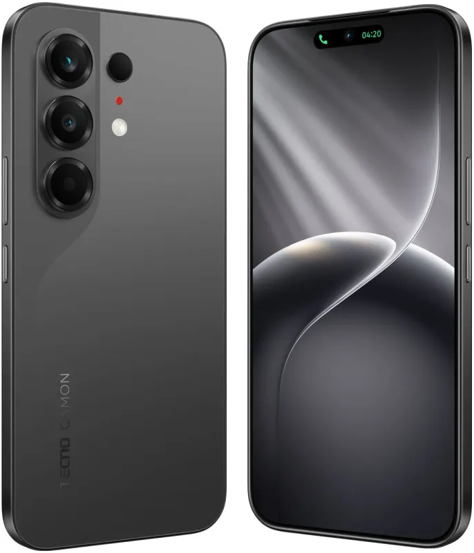 Смартфон Tecno Camon 50 256Gb 8Gb черный моноблок 3G 4G 2Sim 6.78" 1208x2644 Android 16 50Mpix 802.11 a/b/g/n/ac NFC GPS GSM900/1800 GSM1900 Protect FM