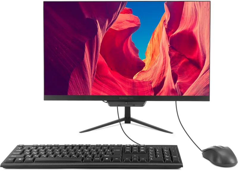 Моноблок Digma Pro Base 23.8" Full HD i3 12100 (3.3) 16Gb SSD512Gb UHDG 730 CR Windows 11 Pro GbitEth WiFi BT 90W клавиатура мышь Cam черный 1920x1080