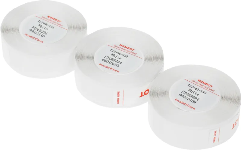 Термоэтикетки Niimbot (1747494) сег.:12x40мм самоклей. 155шт/рул (упак.:3шт) NIIMBOT D11/D110/D101 белый
