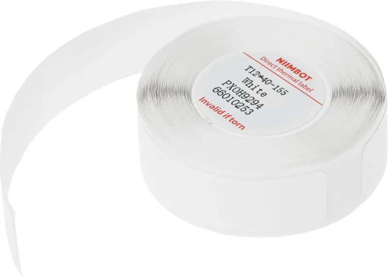 Термоэтикетки Niimbot (1747494) сег.:12x40мм самоклей. 155шт/рул (упак.:3шт) NIIMBOT D11/D110/D101 белый