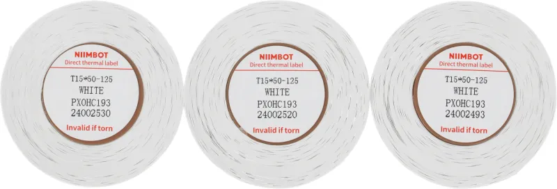 Термоэтикетки Niimbot (1747496) сег.:15x50мм самоклей. 125шт/рул (упак.:3шт) NIIMBOT D11/D110/D101/H1S белый