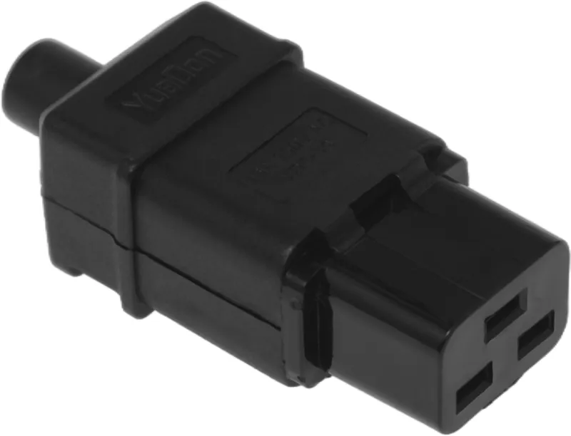 Вилка IEC 60320 C19, 16A, 250V, прямая, разборная, черная