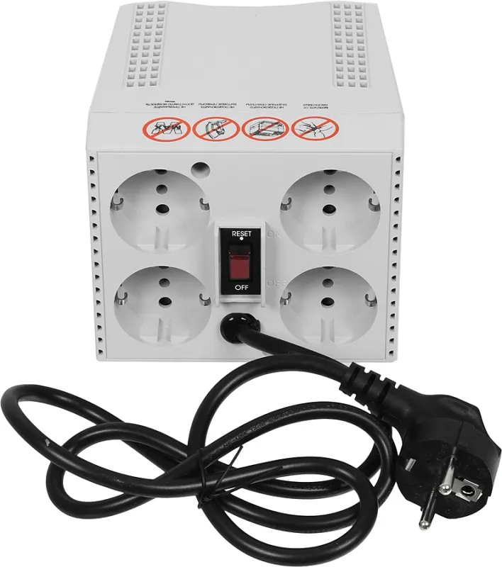 Powercom Voltage Regulator, 3000VA, White, Schuko (304923)