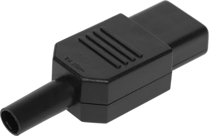 Вилка IEC 60320 C13, 10A, 250V, прямая, разборная, черная