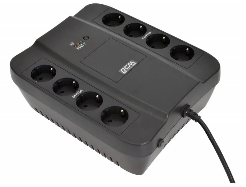 Источник бесперебойного питания Powercom Back-UPS SPIDER, OffLine, 1000VA/550W, Tower, 8xSchuko outlets (4 surge & 4 batt) (332717)