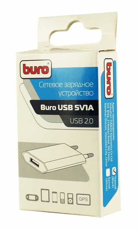 Сетевое зар./устр. Buro TJ-164b 5W 1A USB универсальное черный