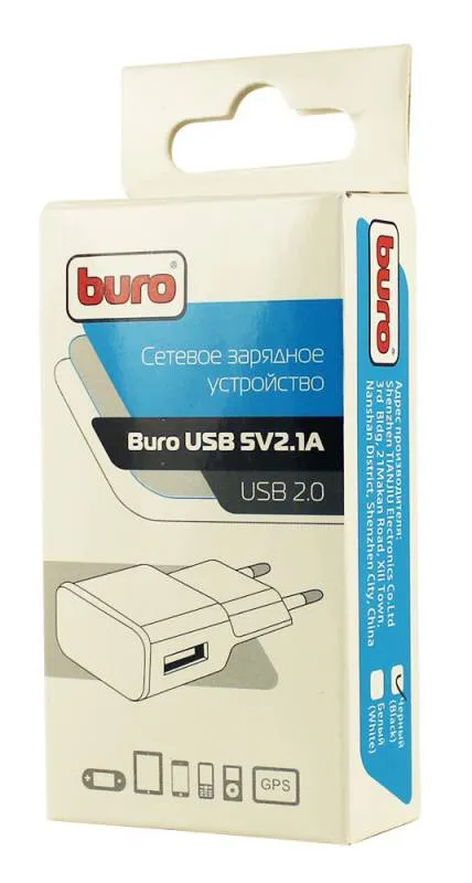 Сетевое зар./устр. Buro TJ-159b 10.5W 2.1A USB-A универсальное черный