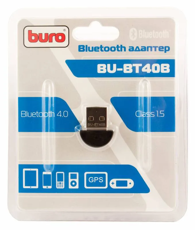 Адаптер USB Buro BU-BT40B BT4.0+EDR class 1.5 20м черный