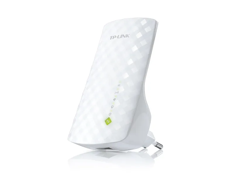 TP-Link RE200, AC750 Усилитель Wi-Fi сигнала, до 300 Мбит/с на 2,4 ГГц + до 433 Мбит/с на 5 ГГц, 3 встр.антенны, 1x10/100 Мбит/с, подключение к настенной розетке