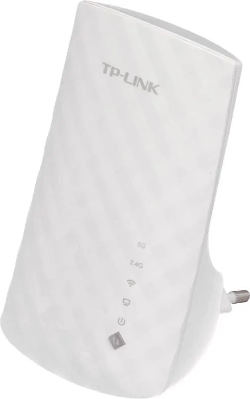 TP-Link RE200, AC750 Усилитель Wi-Fi сигнала, до 300 Мбит/с на 2,4 ГГц + до 433 Мбит/с на 5 ГГц, 3 встр.антенны, 1x10/100 Мбит/с, подключение к настенной розетке