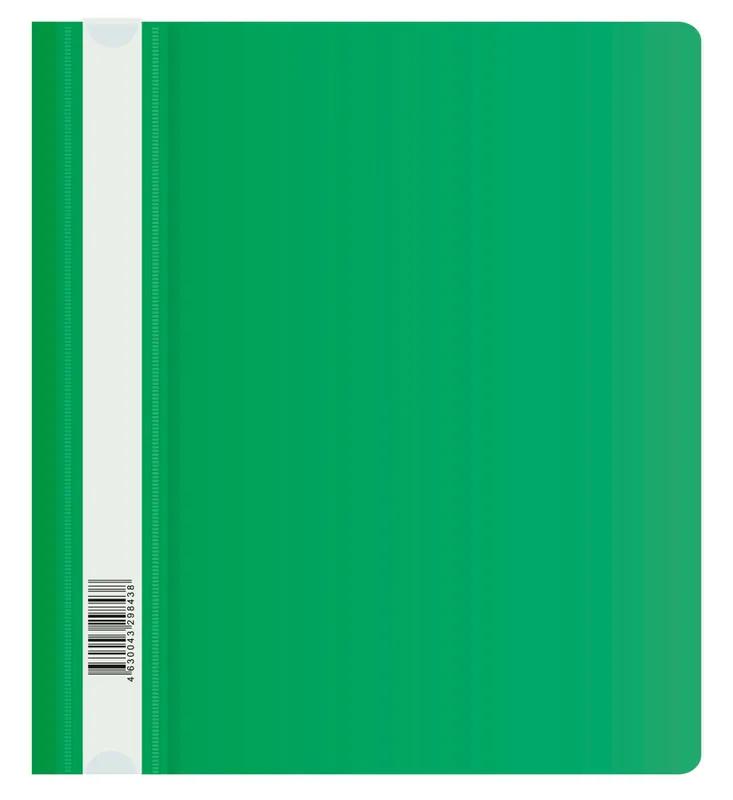 Папка-скоросшиватель Бюрократ Люкс -PSL20A5GRN A5 прозрач.верх.лист пластик зеленый 0.14/0.18