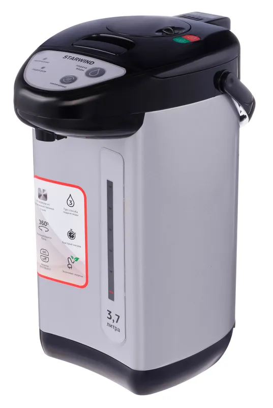Термопот Starwind STP5176 3.7л. 750Вт черный/серебристый