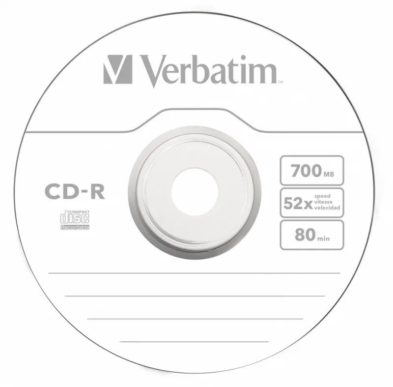 Диск CD-R Verbatim 700Mb 52x Slim case (10шт) (43415)