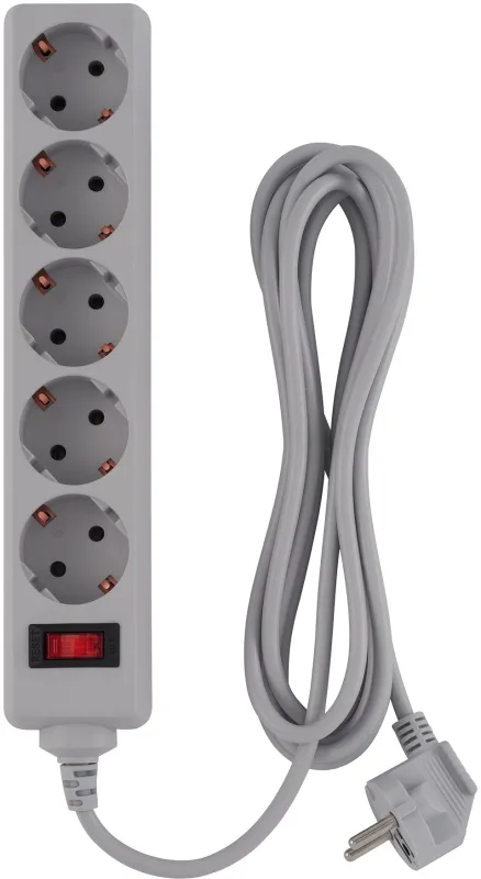 Сетевой фильтр Buro 500SL-3-G 3м (5 розеток) серый (пакет ПЭ)