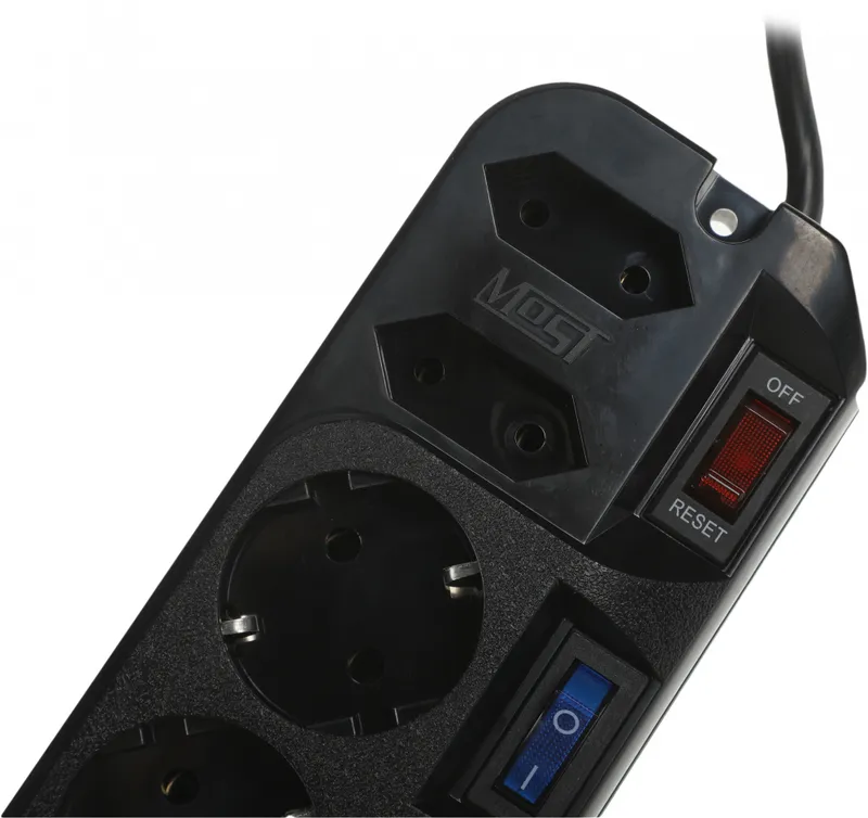 Сетевой фильтр Most ARG 5м (6 розеток) черный (пакет ПЭ)