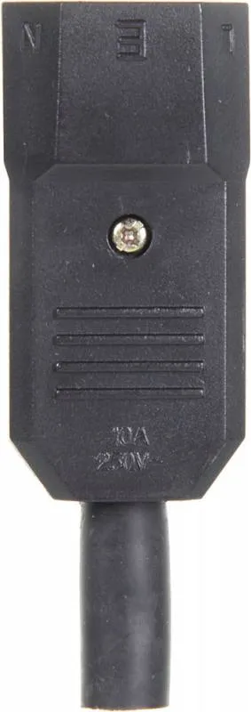 Вилка IEC 60320 C14, 10A, 250V, прямая, разборная, черная