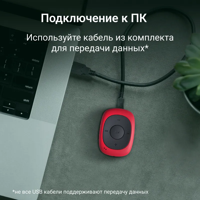 Плеер Flash Digma C2L 4Gb красный/FM/clip