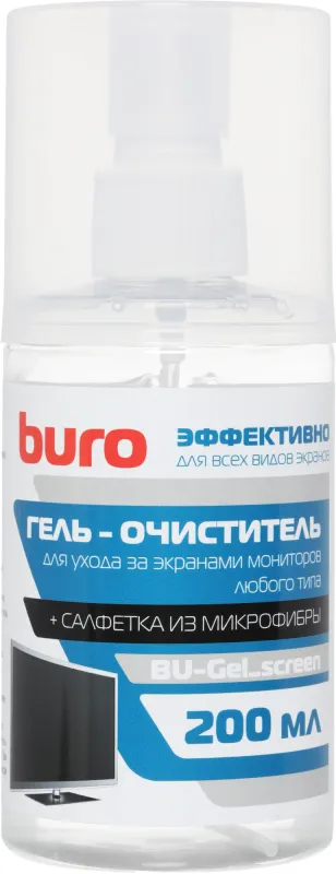 Чистящий набор (салфетки + гель) Buro BU-Gel_screen для экранов и оптики 200мл