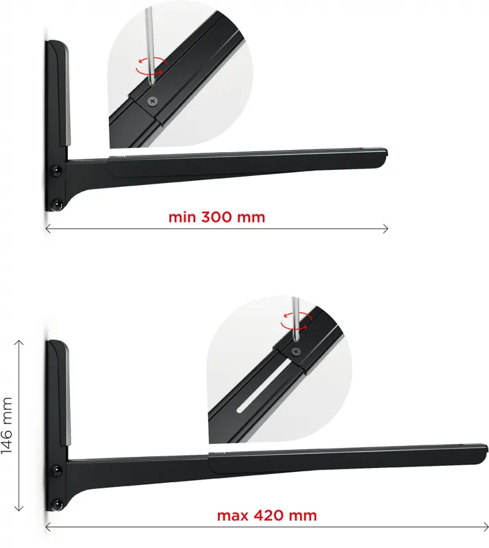 Кронштейн для СВЧ Holder MWS-2003 черный макс.40кг настенный фиксированный
