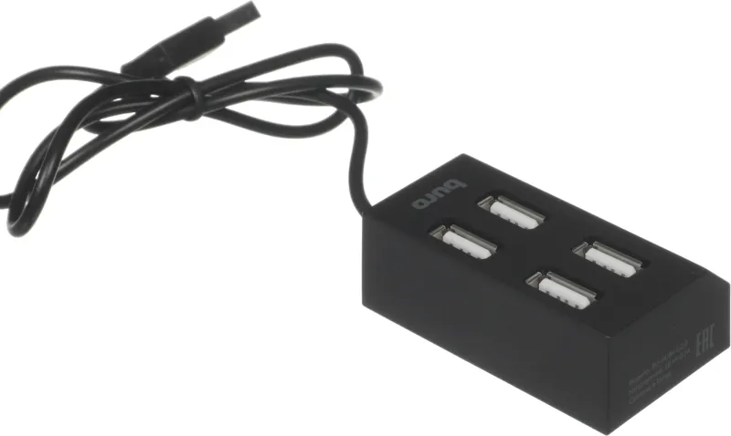 Разветвитель USB 2.0 Buro BU-HUB4-U2.0 4порт. черный