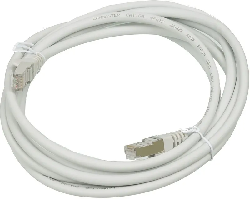 Патч-корд Lanmaster LAN-PC45/S6A-3.0-GY FTP RJ-45 вил.-вилка RJ-45 кат.6A 3м серый LSZH (уп.:1шт)