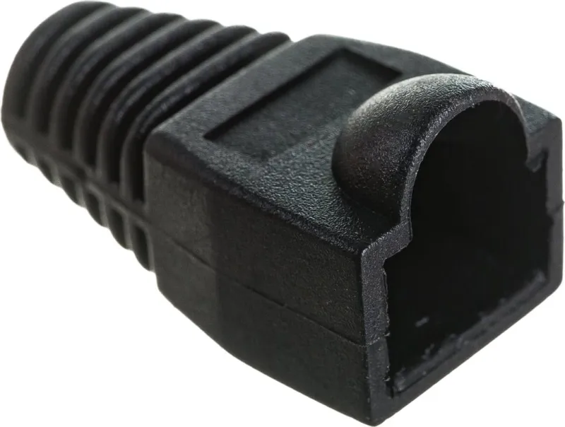 Защитные колпачки для кабеля 6,0мм cat.5, на соединение коннектора с кабелем, черный, 100 шт. в пчк