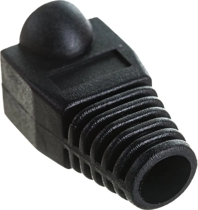 Защитные колпачки для кабеля 6,0мм cat.5, на соединение коннектора с кабелем, черный, 100 шт. в пчк