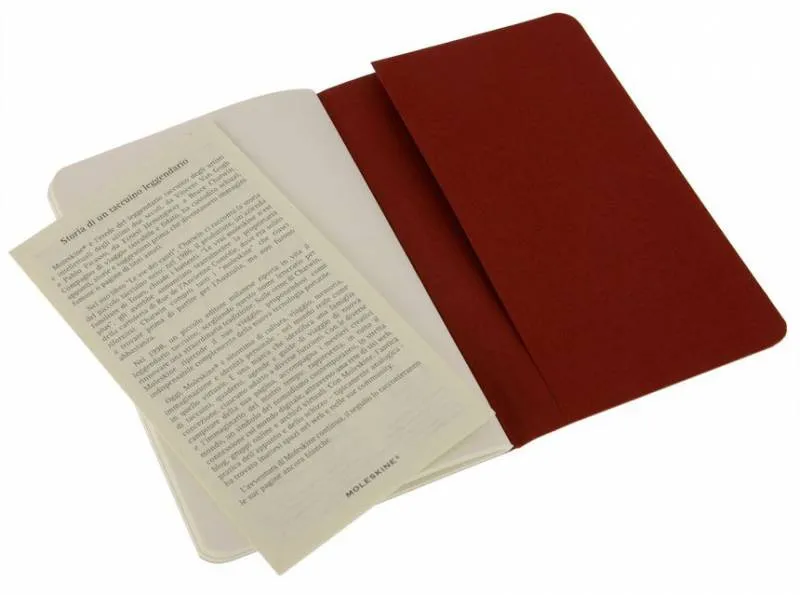 Блокнот Moleskine CAHIER JOURNAL CH113 Pocket 90x140мм обложка картон 64стр. нелинованный клюквенный (3шт)